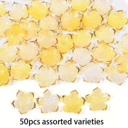 23×24mm Golden Edge Flower Acrylic Beads