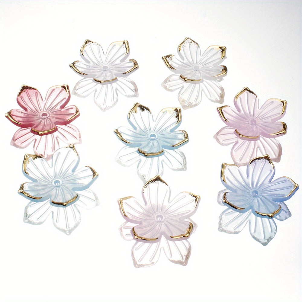 23×24mm Golden Edge Flower Acrylic Beads
