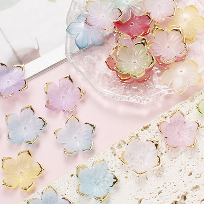 23×24mm Golden Edge Flower Acrylic Beads