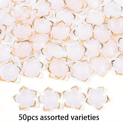23×24mm Golden Edge Flower Acrylic Beads