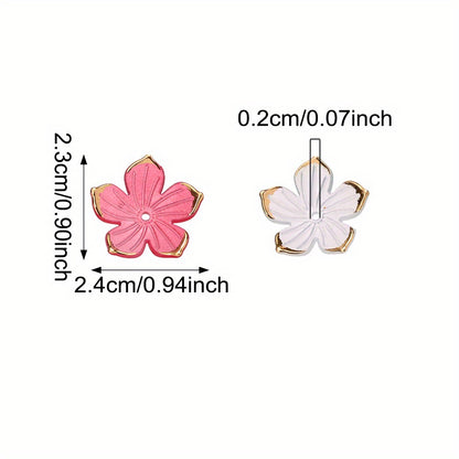 23×24mm Golden Edge Flower Acrylic Beads