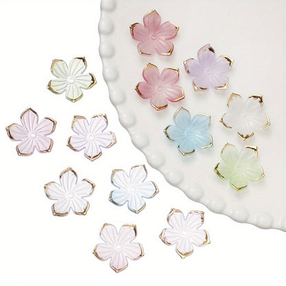 23×24mm Golden Edge Flower Acrylic Beads