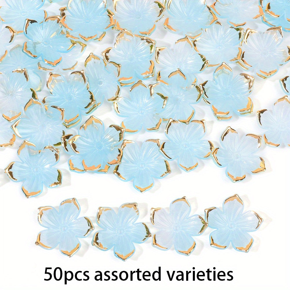 23×24mm Golden Edge Flower Acrylic Beads