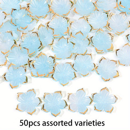 23×24mm Golden Edge Flower Acrylic Beads