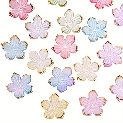 23×24mm Golden Edge Flower Acrylic Beads