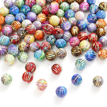 White Love & Heart Acrylic Round Beads
