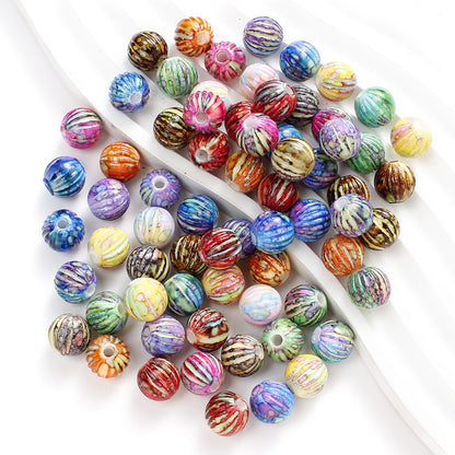 White Love & Heart Acrylic Round Beads