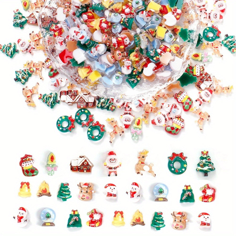Mini Christmas Series Resin Flatback Beads