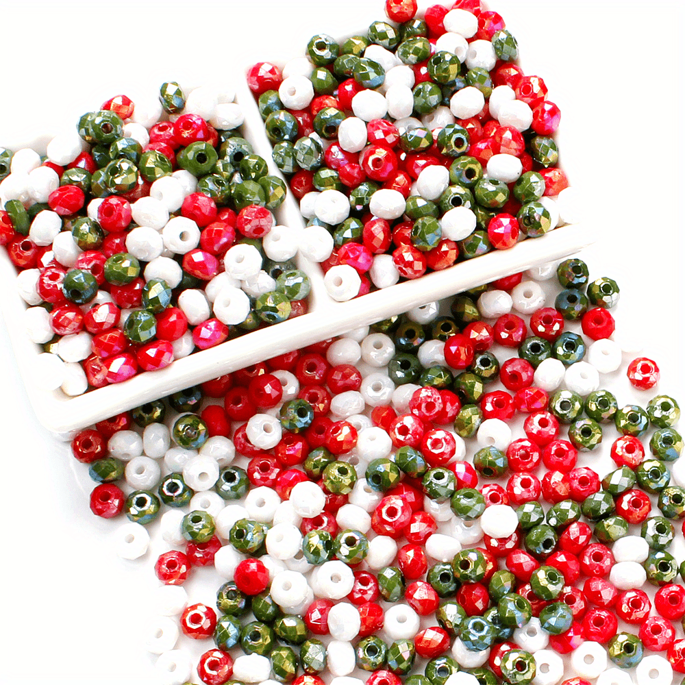 Christmas Series Geometric Faceted AB Beads