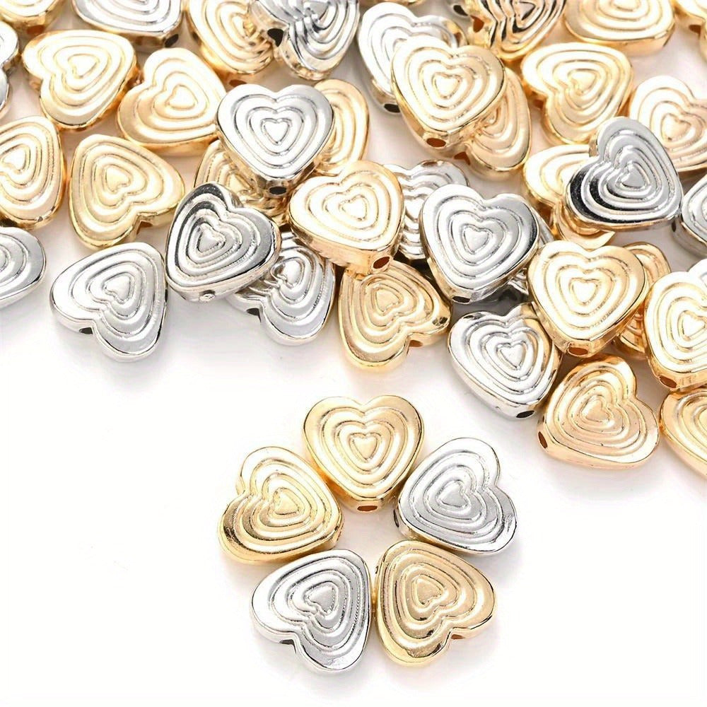 20pcs CCB Plastic Heart-Shaped Beads