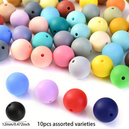 Variety Round Silicone Rubber Loose Beads
