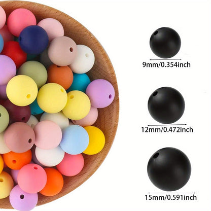 Variety Round Silicone Rubber Loose Beads