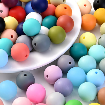 Variety Round Silicone Rubber Loose Beads
