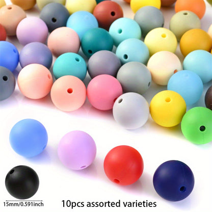 Variety Round Silicone Rubber Loose Beads