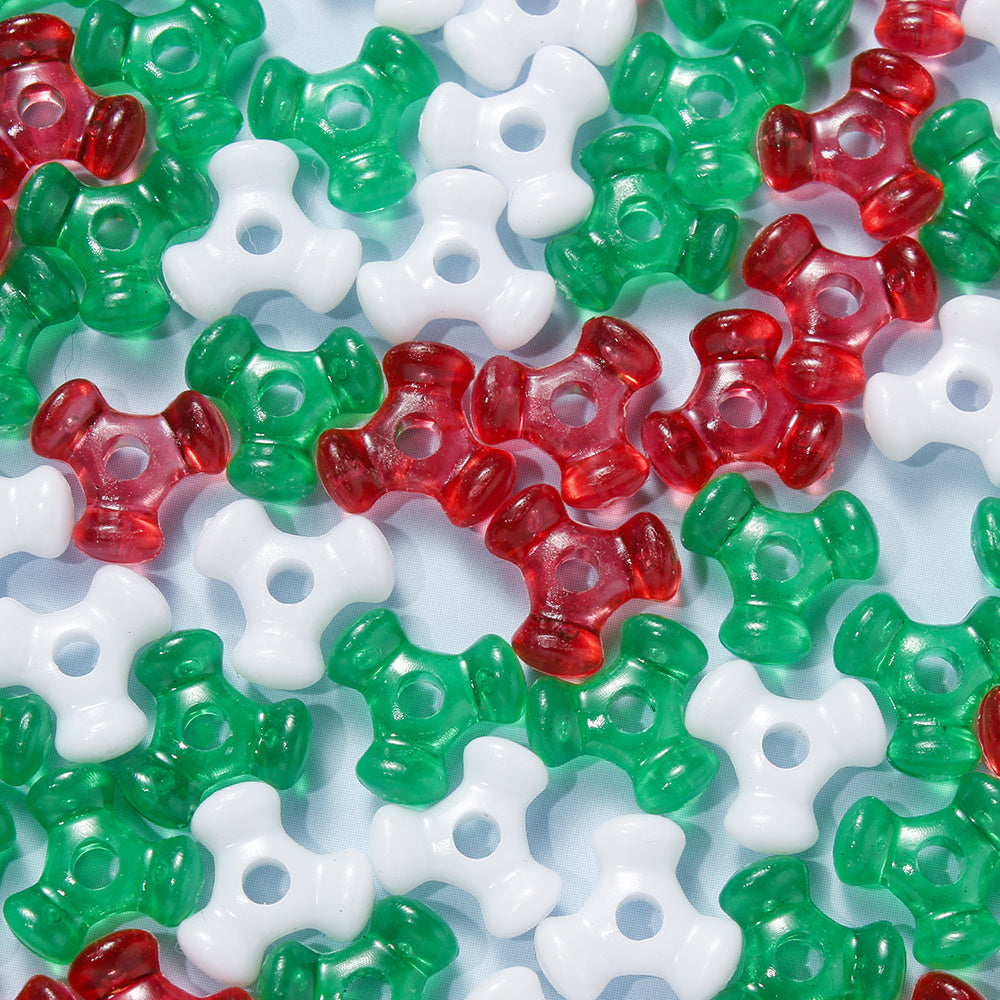 500pcs Christmas Acrylic Tri-Pointed Beads