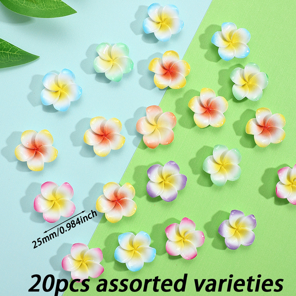 Gradient Flower Resin Flatback Beads
