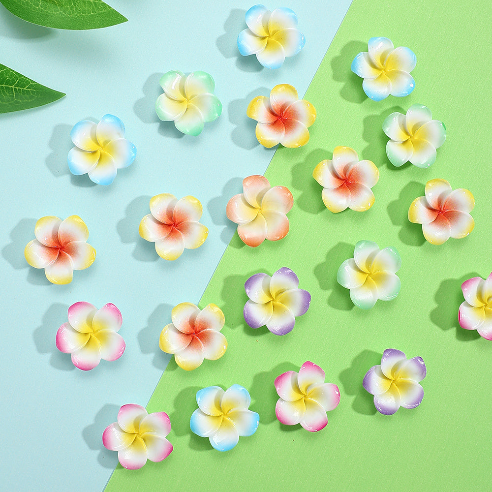 Gradient Flower Resin Flatback Beads