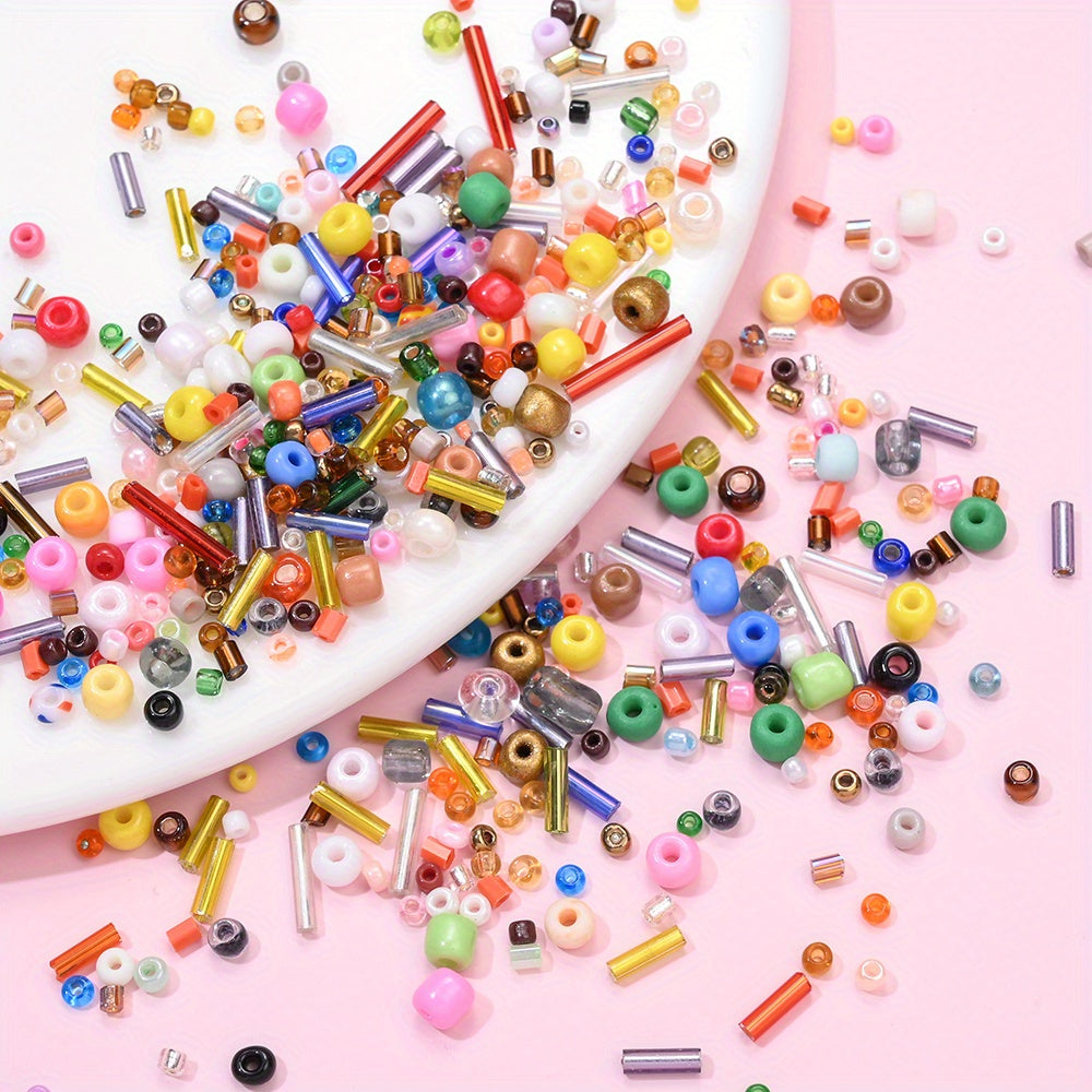 2-16mm Irregular Geometric Glass Tube Rice Seed Beads