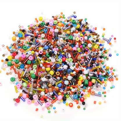 2-16mm Irregular Geometric Glass Tube Rice Seed Beads