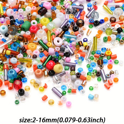 2-16mm Irregular Geometric Glass Tube Rice Seed Beads