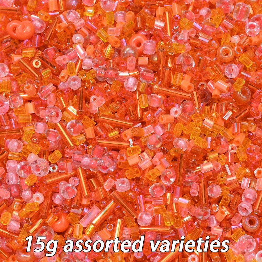 2-16mm Irregular Geometric Glass Tube Rice Seed Beads