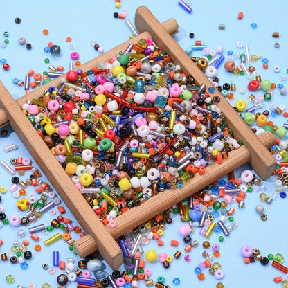 2-16mm Irregular Geometric Glass Tube Rice Seed Beads