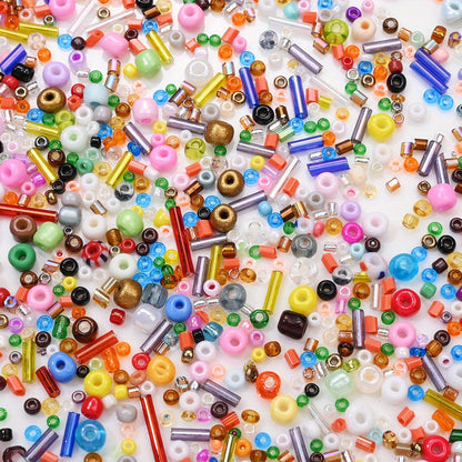 2-16mm Irregular Geometric Glass Tube Rice Seed Beads