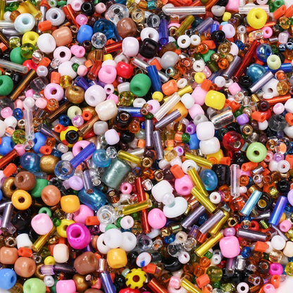 2-16mm Irregular Geometric Glass Tube Rice Seed Beads