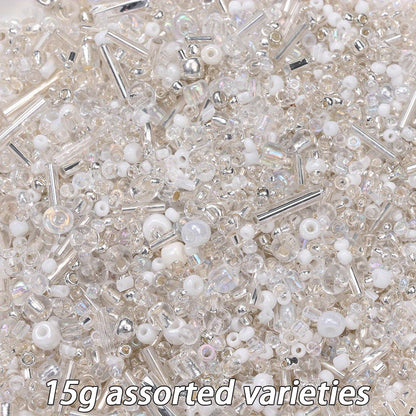 2-16mm Irregular Geometric Glass Tube Rice Seed Beads