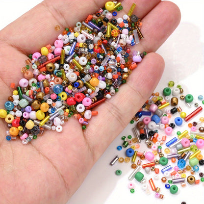 2-16mm Irregular Geometric Glass Tube Rice Seed Beads