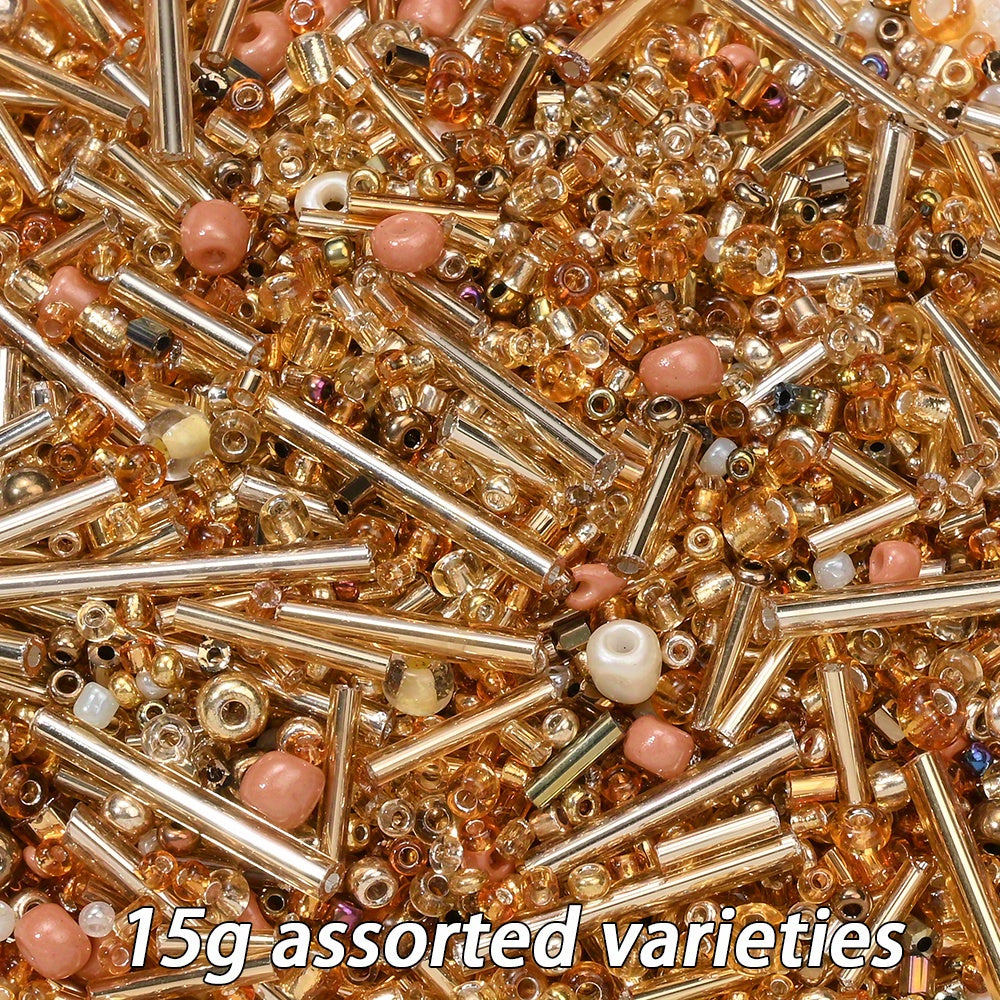 2-16mm Irregular Geometric Glass Tube Rice Seed Beads