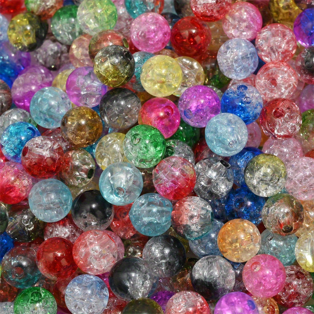 8mm Gradient Crackle Acrylic Spacer Beads