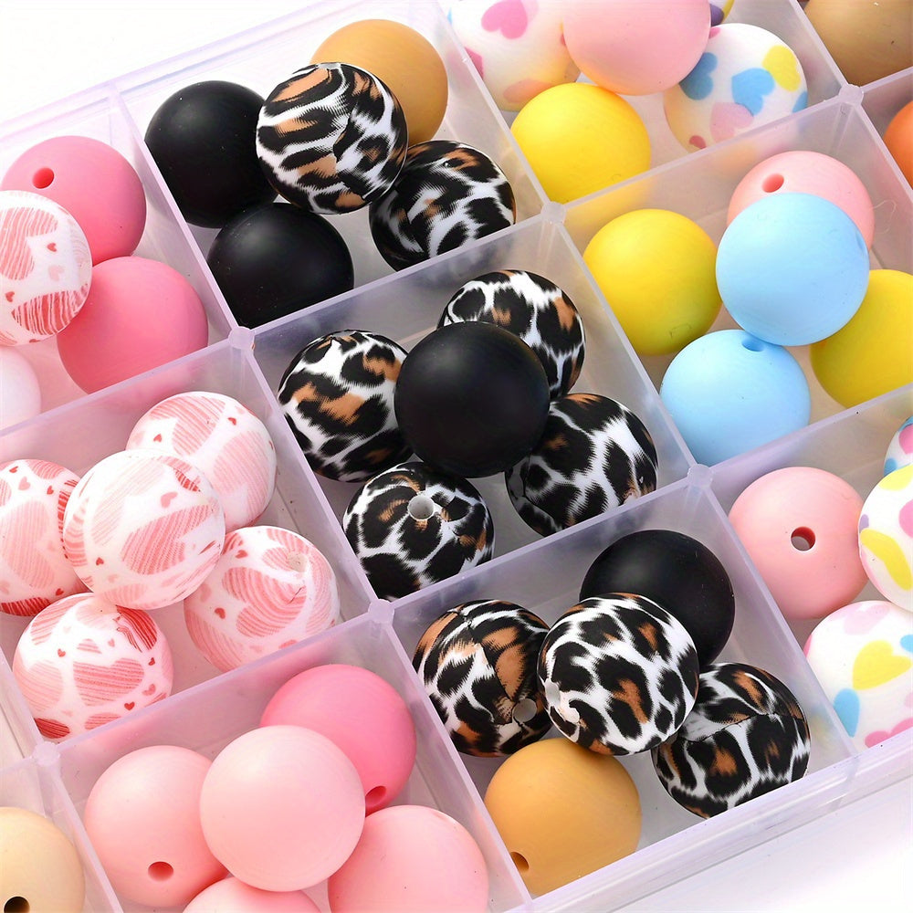 Leopard Print Silicone Round Focal Beads
