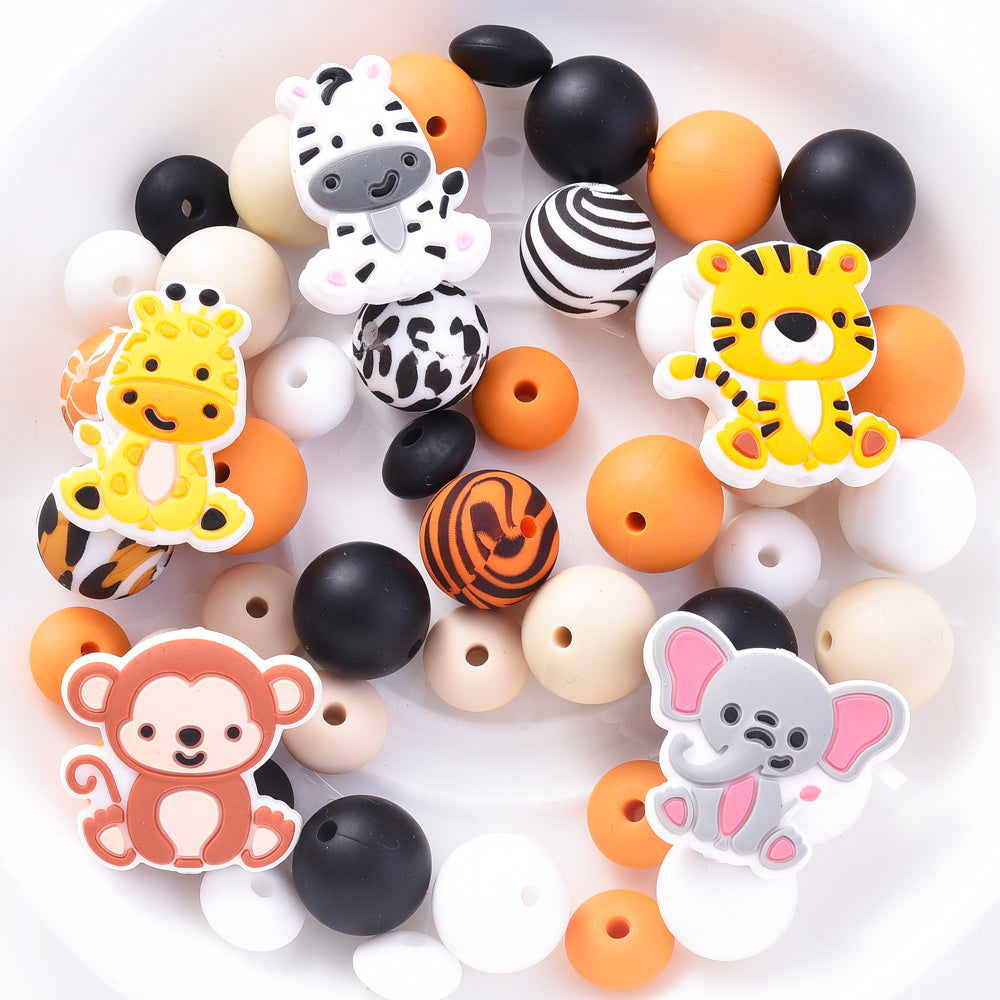 Animal Series Silicone Focal Beads Set
