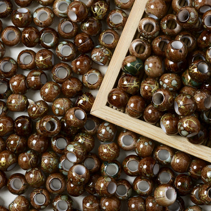 100-Piece Golden Embellished Gradient Frosted Star Beads Assortment