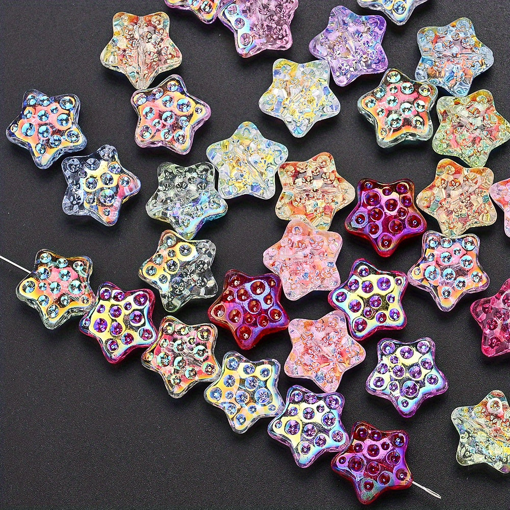 18mm Glass Five-Pointed Star Beads