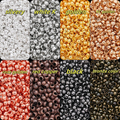 500pcs/lot 1.5/2/2.5/3mm Golden Copper Crimp Beads
