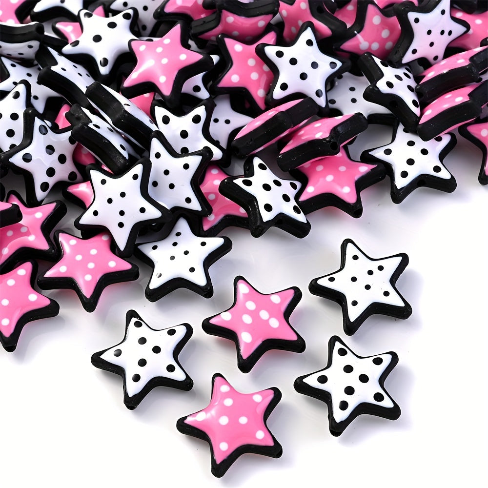 5pcs Star Acrylic Drip Oil Beads