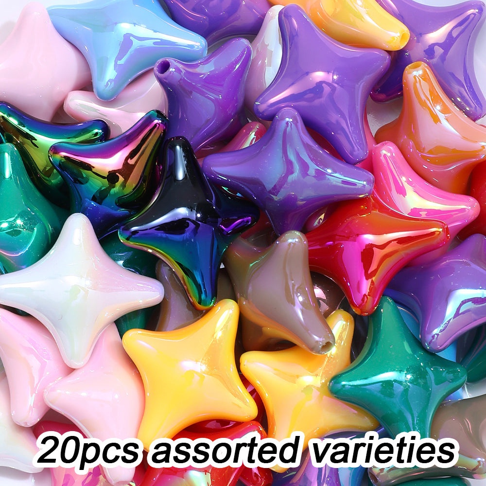 Four-Pointed Star Acrylic Beads