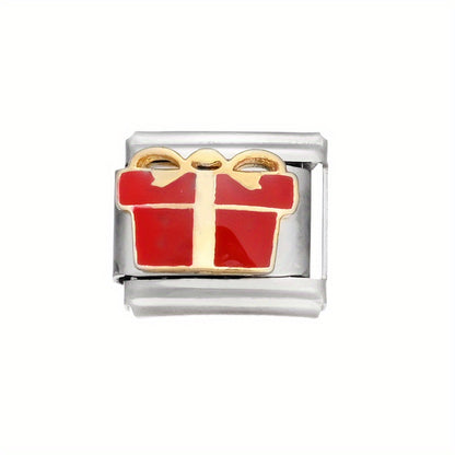 1pc 9x10mm Stainless Steel Birthday Theme Module Charm Bead