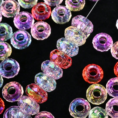 40pcs 9x15mm Random Mixed Color European Style Acrylic AB Large Hole Beads