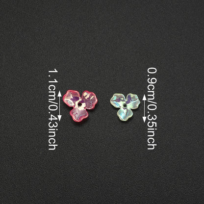 UV Pearlescent Flower Acrylic Beads