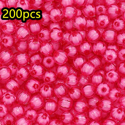 100/200pcs 8/10mm Transparent Inner Color Pumpkin Acrylic Beads