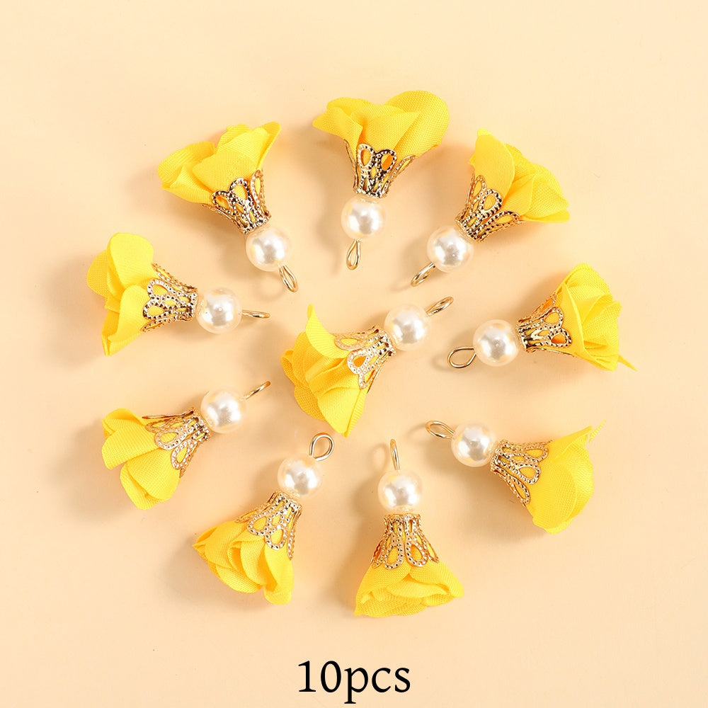 10pcs Colorful Petal Tassel Charm Pendants