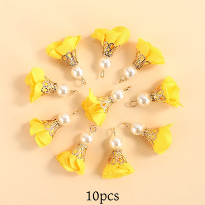 10pcs Colorful Petal Tassel Charm Pendants