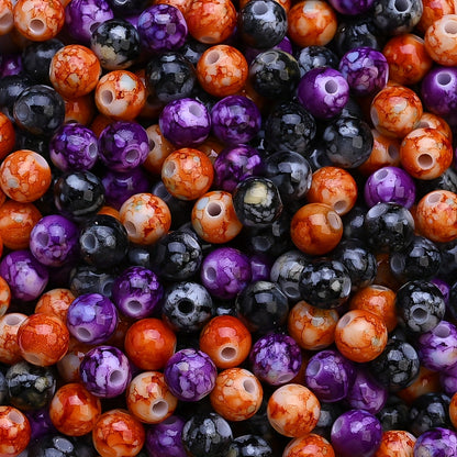 8mm Halloween Crack Acrylic Round Beads