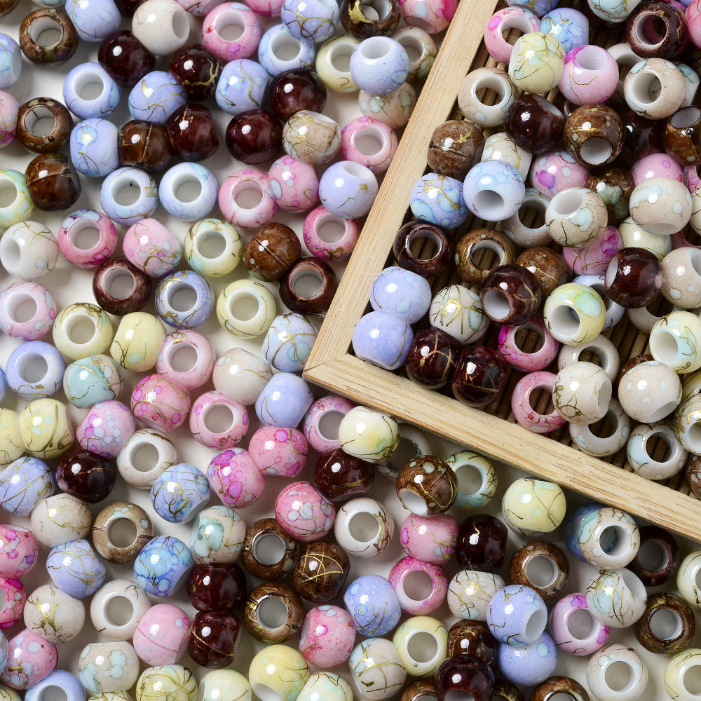 100-Piece Golden Embellished Gradient Frosted Star Beads Assortment