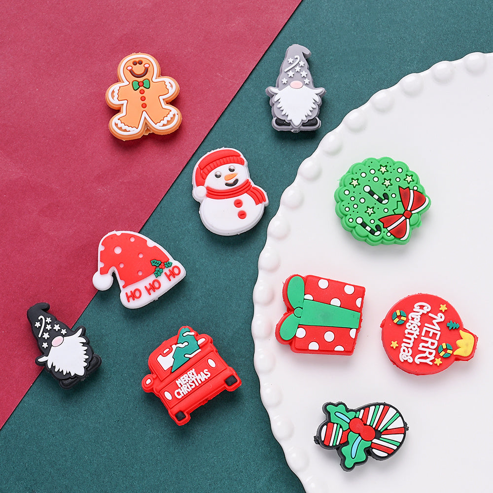 Christmas Silicone Flat Back Beads