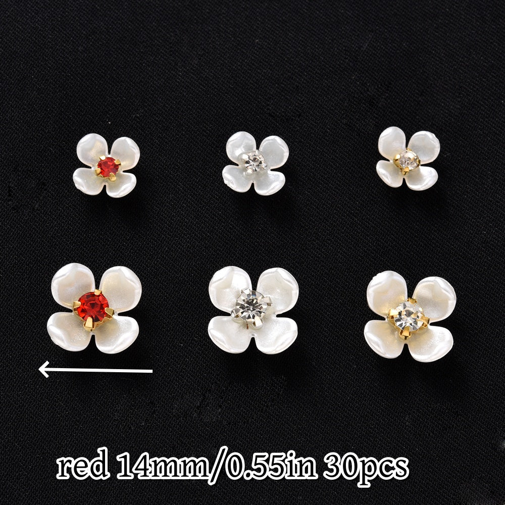 30pcs Flatback Petal Rhinestone Flower Beads