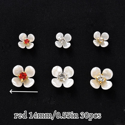 30pcs Flatback Petal Rhinestone Flower Beads